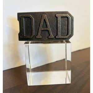 Vintage DAD‎ Belt Buckle 3x2 Metal Raised Letters Fits 1.5" Belt Gift